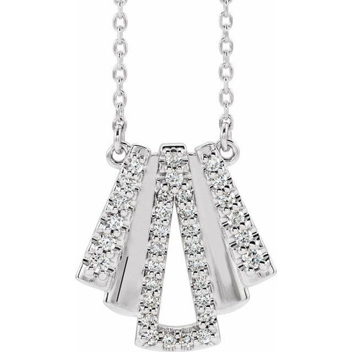 Real Diamond Necklace in Platinum 0.25 Carat Diamond Art Deco 16 inch Necklace