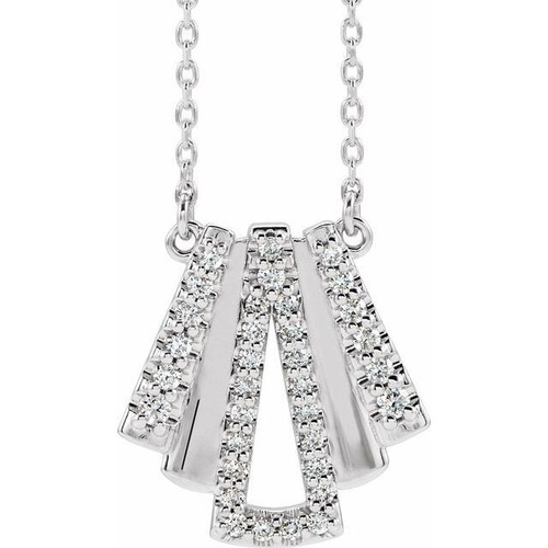Real Diamond Necklace in Platinum 0.25 Carat Diamond Art Deco 18 inch Necklace
