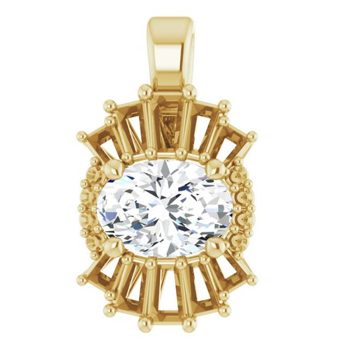 Diamond Pendant in 14 Karat Yellow Gold.33 Carat Diamond Pendant