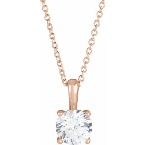 Genuine Sapphire Necklace in 14 Karat Rose Gold Sapphire 16 inch Necklace