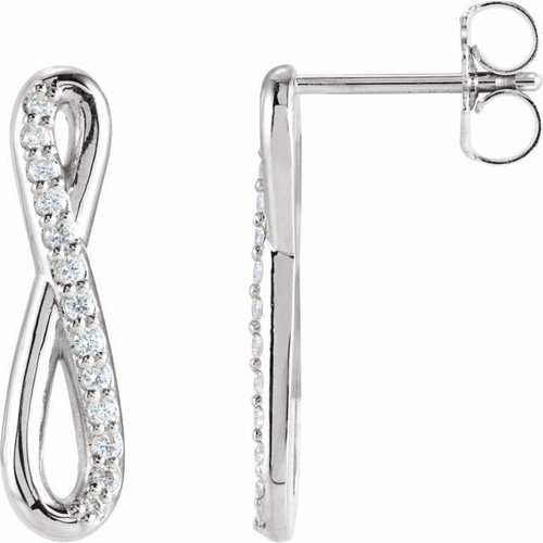 Sterling Silver 0.13 Carat Diamond Infinity Inspired Earrings