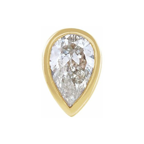 14 Karat Yellow Gold .05 Carat Diamond Micro Bezel Set Single Earring