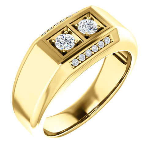 14 Karat Yellow Gold 0.50 Carat Men's Diamond Ring