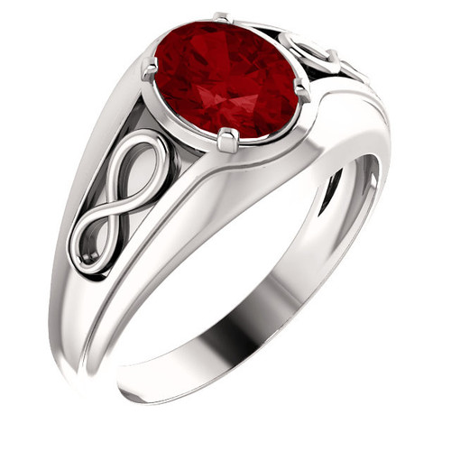 Buy 14 Karat White Gold Ruby Gem Infinity Inspired Mens Ring