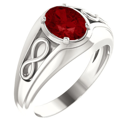 Sterling Silver  Rubyfinity-Inspired Men's Ring