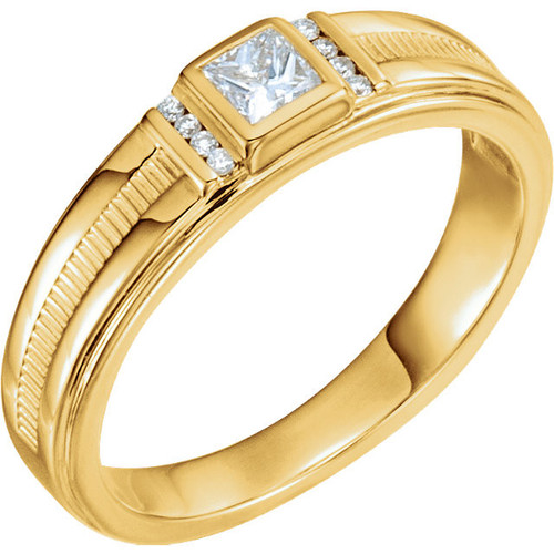 Buy 14 Karat Yellow Gold 0.33 Carat Diamond Mens Ring