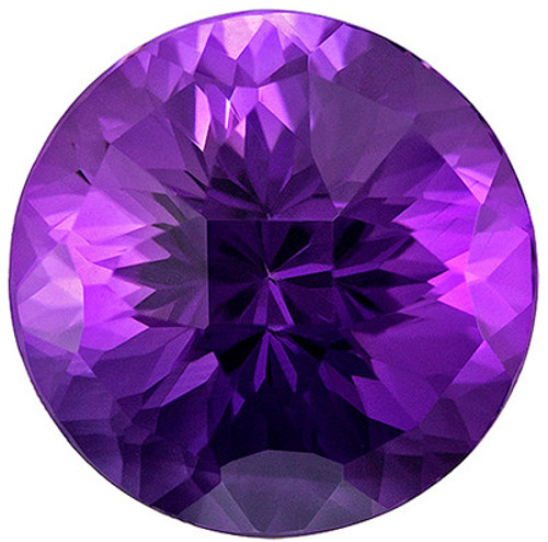Purple Amethyst Gem - Round Shape - Medium Rich Purple Color - 14.57 carats - 15.1 mm