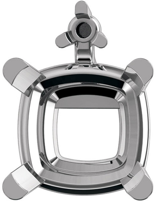 Elegant 14kt Gold 4Prong Accented Jewelry Finding for Earring Assembly for Antique Square Gemstone Size 5mm to 8mm