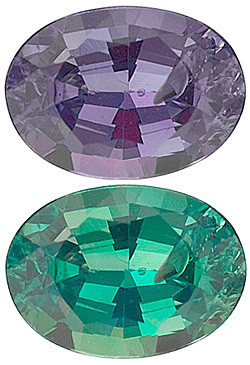 Oval Cut Genuine Alexandrite in Grade A