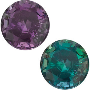Round Cut Genuine Alexandrite in Grade AA