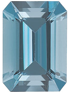 Emerald Cut Genuine Aquamarine in Grade AAA