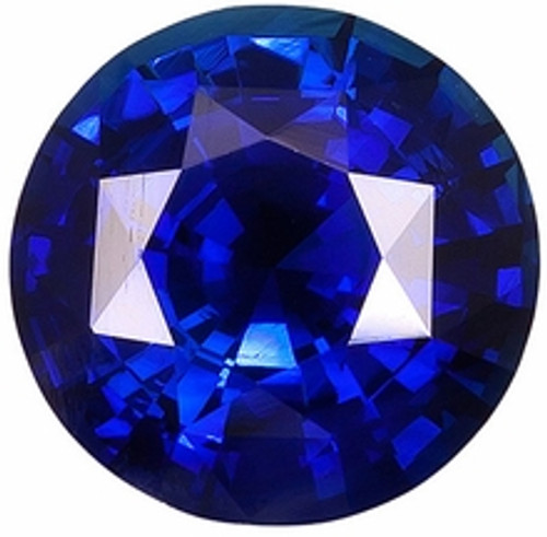 Round Cut Genuine Blue Sapphire in Grade AA