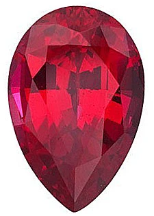 Chatham Lab Created Ruby Gemstone – Pear Cut – GEM Grade
