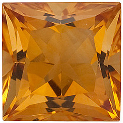 Princess Cut Genuine Citrine in Grade AA
