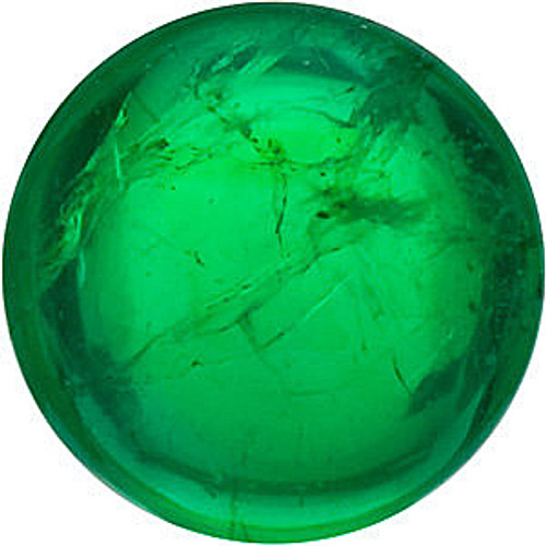 Cabochon Cut Round Genuine Emerald in Grade AAA Cabochon Cut Round Genuine Emerald in Grade AAA