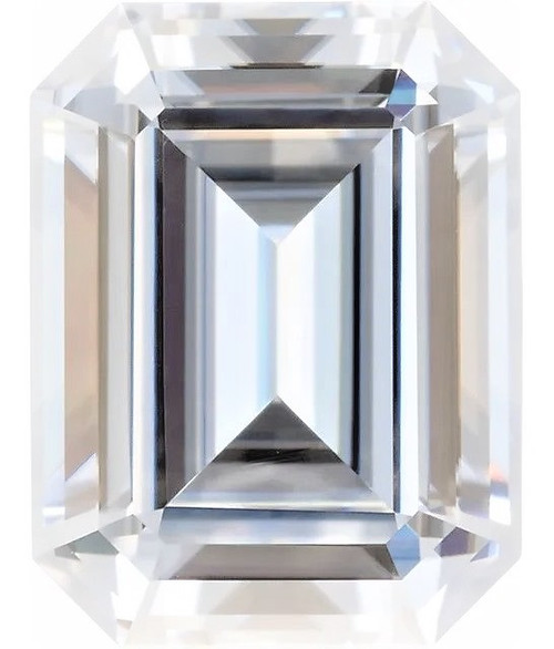 Emerald Cut Moissanite Forever One DEF Color Grade