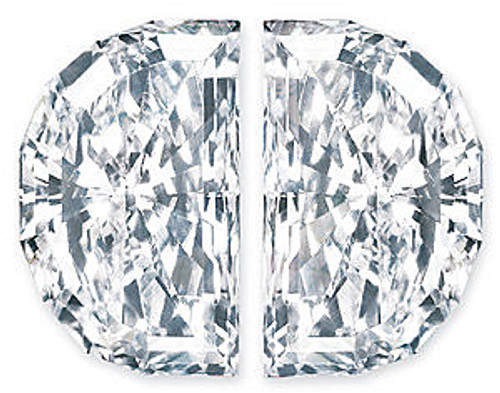 Genuine Half Moon Diamond Pairs Brilliant Cut GH Color VS Clarity