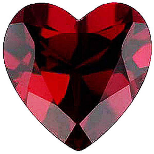 Red Garnet Heart Cut Imitation Stone Grade AAA