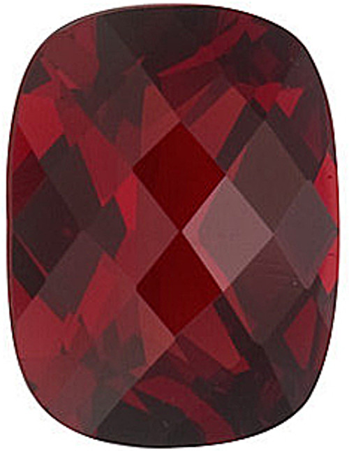 Checkerboard Antique Cushion Genuine Red Garnet in Grade AAA Checkerboard Antique Cushion Genuine Red Garnet in Grade AAA
