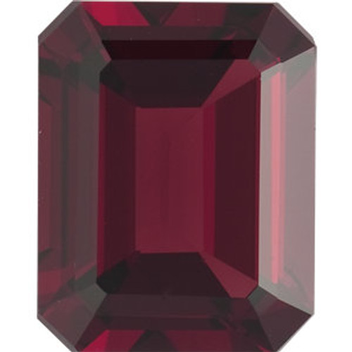 Emerald Cut Genuine Red Garnet in Grade AAA