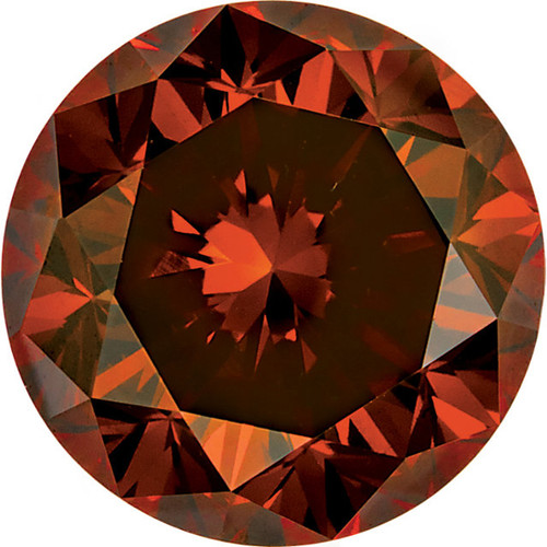Round Orange Enhanced Color Diamond Melee