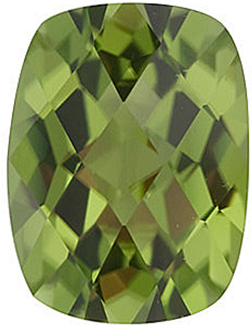 Checkerboard Antique Cushion Peridot in Grade AAA Checkerboard Antique Cushion Peridot in Grade AAA