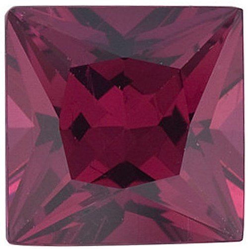 Princess Cut Genuine Rhodolite Garnet in Grade AAA