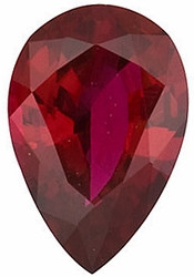 Pear Cut Genuine Ruby in Grade A
