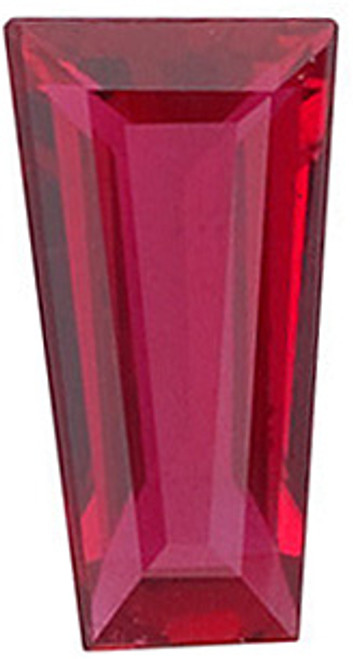 Tapered Baguette Genuine Ruby in Grade AA