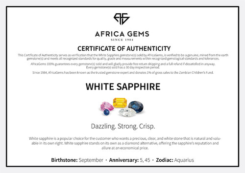 Genuine White Sapphire Oval Cut in Grade AAA