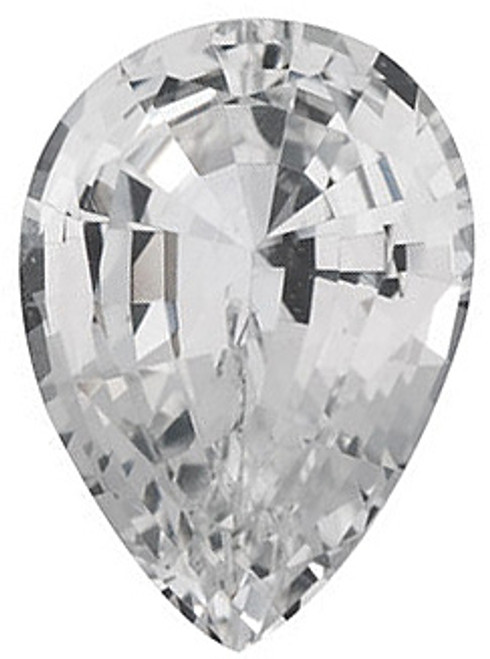 Genuine White Sapphire Pear Cut in Grade AAA Genuine White Sapphire Pear Cut in Grade AAA