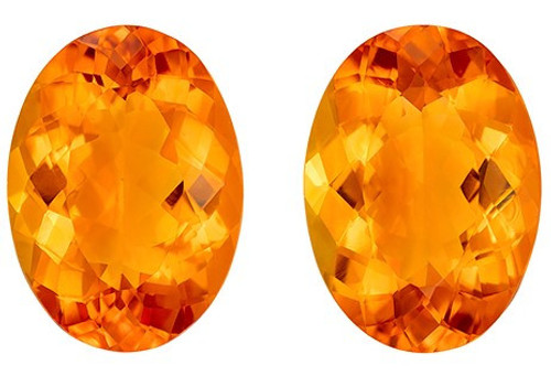 Quality Citrine Gemstone Pair, 28.53 carats, Oval Cut, 20 x 14.5 mm, Great Looking Stones