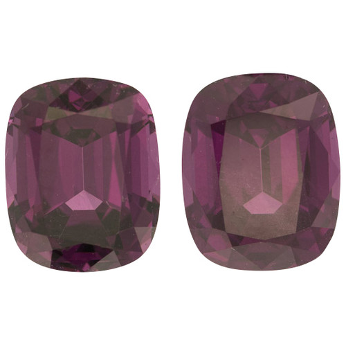 Well Matched Rhodolite Garnet Gem Pair - Antique Cushion Cut - Purple Color - 5.32 carats - 8.70 x 6.80mm