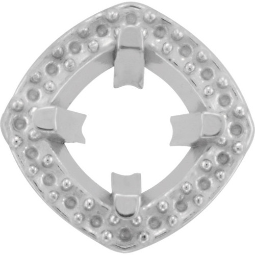 4Prong Halo Style Earring Mounting For Antique Square Gemstone Size 5mm to 10mm