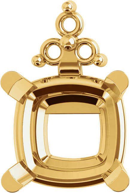 Triple Accented Wire Basket Earring Mounting For Antique Square Gemstone Size 5mm to 8mm