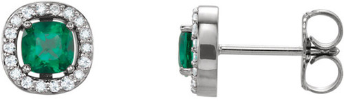 Halo Earring Mounting for Cushion Gemstone Size 4mm to 5mm