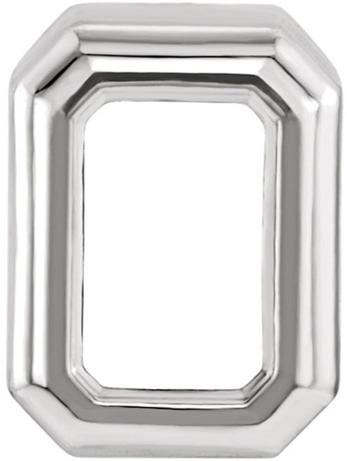 BackSet Bezel Earring Mounting For Emerald Gemstone Size 6 x 4mm to 7 x 5mm