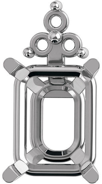 Triple Accented Wire Basket Earring Mounting For Emerald Gemstone Size 5 x 3mm to 10 x 8mm