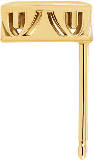 Filigree BackSet Bezel Earring Mounting For Oval Gemstone Size 6 x 4mm to 9 x 7mm