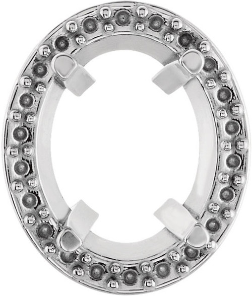 4Prong Halo Style Earring Mounting For Oval Gemstone Size 5 x 3mm to 11 x 9mm