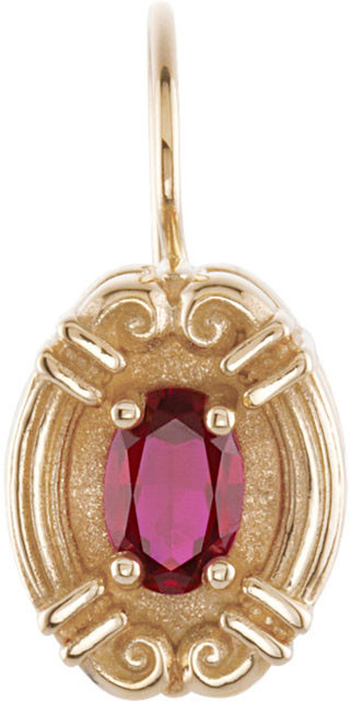 Lever Back Decorative Earring Mounting for Oval Gemstone Size 6 x 4mm