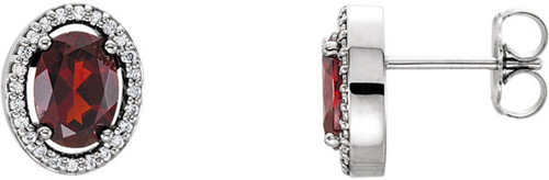 Halo Earring Mounting for Oval Gemstone Size 5 x 3mm to 7 x 5mm