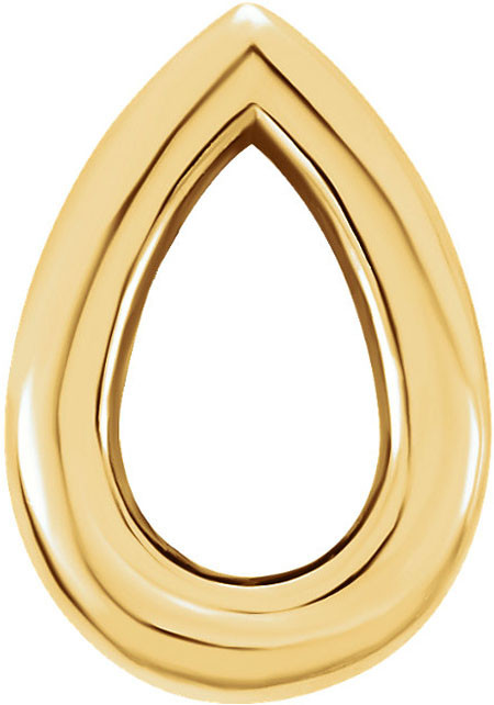 BackSet Bezel Earring Mounting For Pear Gemstone Size 5 x 3mm to 8 x 5mm