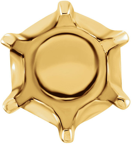 6Prong Earring Mounting for Round Gemstone Size 2.50mm to 8mm