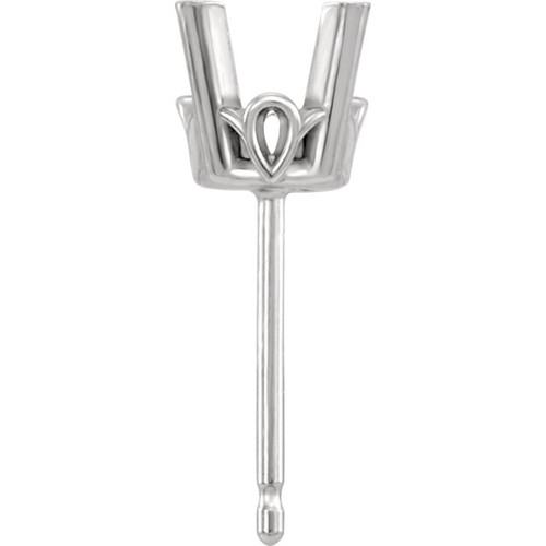 Scroll Style 4Prong Earring Mounting for Round Gemstone Size 3mm to 10mm