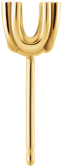 UProng Earring Mounting for Round Gemstone Size 3mm to 8mm