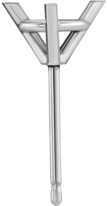 Martini 3Prong Earring Mounting for Round Gemstone Size 2.50mm to 9mm