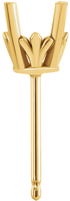 Fleurdelis 4Prong Earring Mounting for Round Gemstone Size 4mm to 10mm