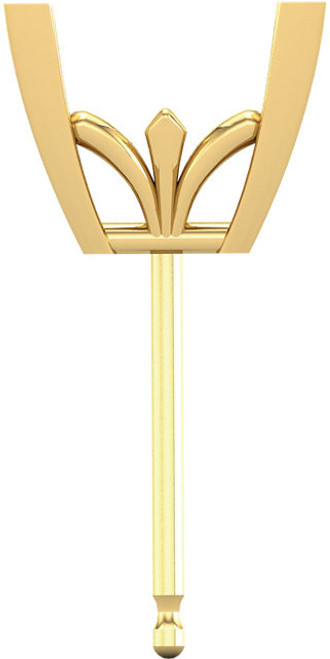 Fleurdelis VProng Earring Mounting for Square Gemstone Size 4.50mm to 8mm