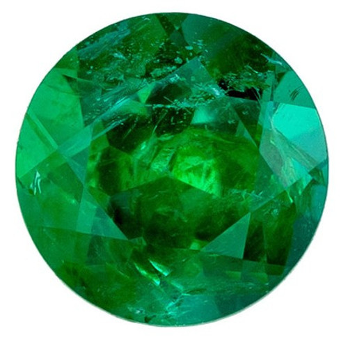 Deal on Green Emerald Gem, 0.28 carats Round Cut in 4.2 mm size With AfricaGems Certificate